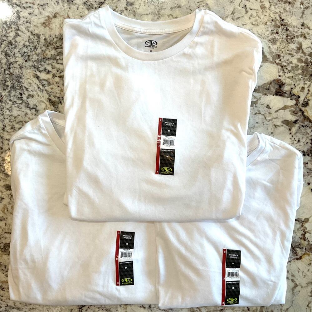 Athletic Works Men's Long Sleeve Tri Blend Tee White + Black Mens Medium (4)